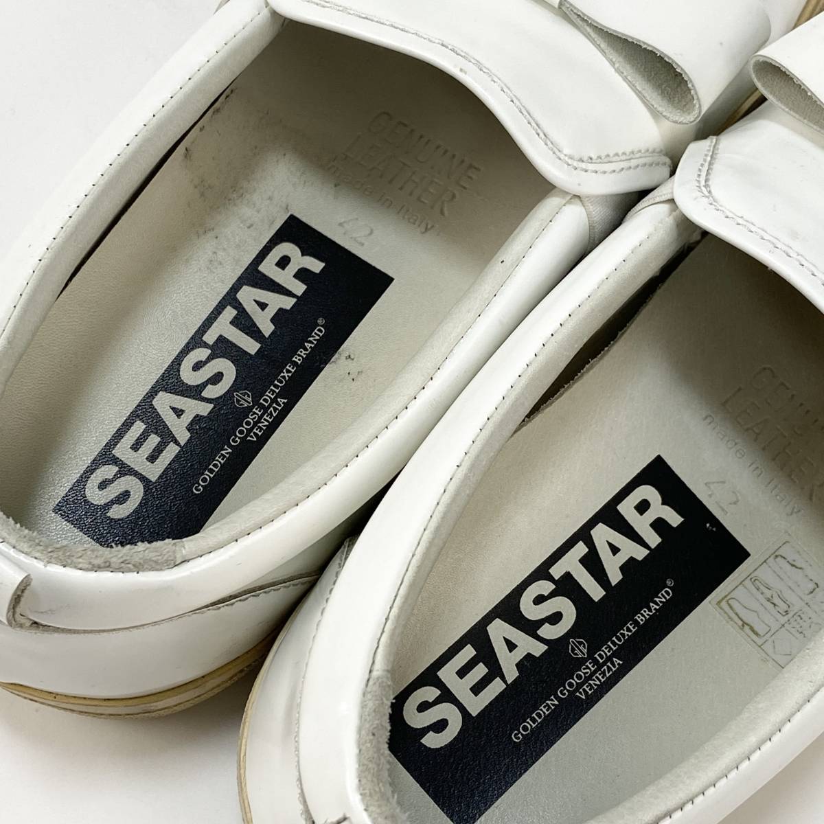 GOLDEN GOOSE / ゴールデングース SEASTAR パピヨンスリッポンスニーカー 42 SSM2184 ヴィンテージ加工 リボン エナメル スリッポン メンズ