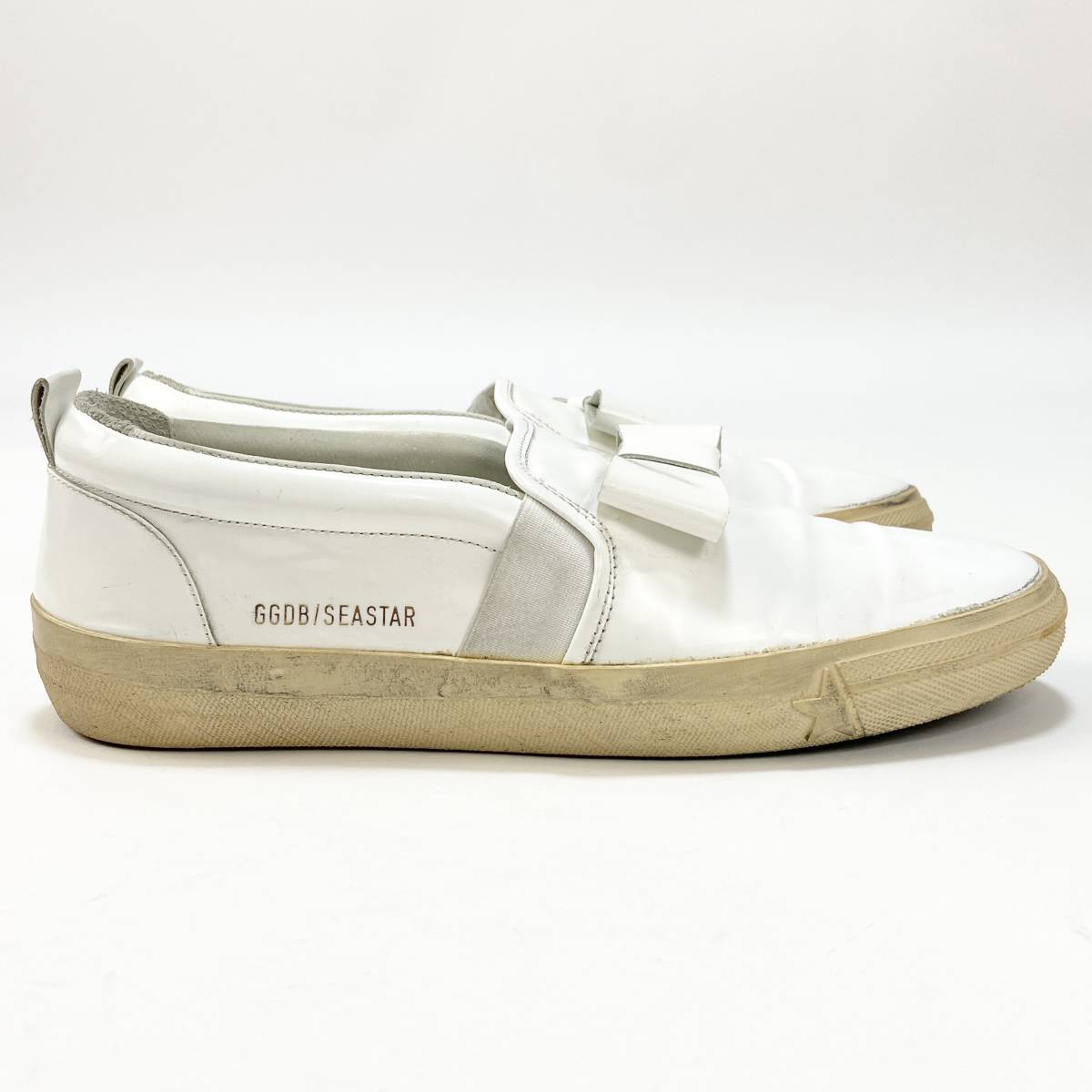 GOLDEN GOOSE / ゴールデングース SEASTAR パピヨンスリッポンスニーカー 42 SSM2184 ヴィンテージ加工 リボン エナメル スリッポン メンズ