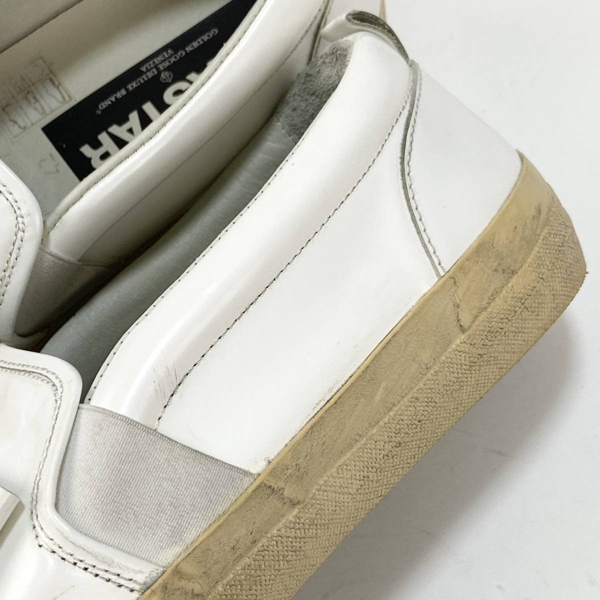 GOLDEN GOOSE / ゴールデングース SEASTAR パピヨンスリッポンスニーカー 42 SSM2184 ヴィンテージ加工 リボン エナメル スリッポン メンズ