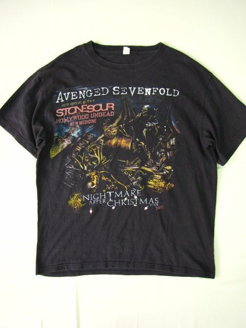 N331＊AVENGED SEVENFOLD サイズM アヴェンジド セブンフォールド Tシャツ 2011年ツアー T　ヘヴィメタルバンド_画像1