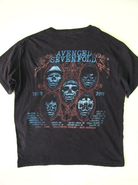 N331＊AVENGED SEVENFOLD サイズM アヴェンジド セブンフォールド Tシャツ 2011年ツアー T　ヘヴィメタルバンド_画像8