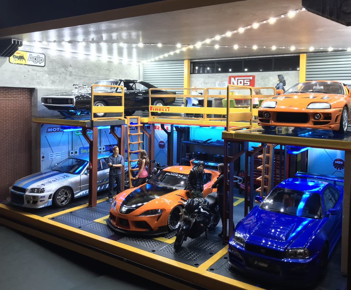 送料無料 1/18 映画 ワイルドスピード風 ガレージ 工場 駐車場 送料無料 1/18 映画 ワイルドスピード風 ガレージ 工場 駐車場