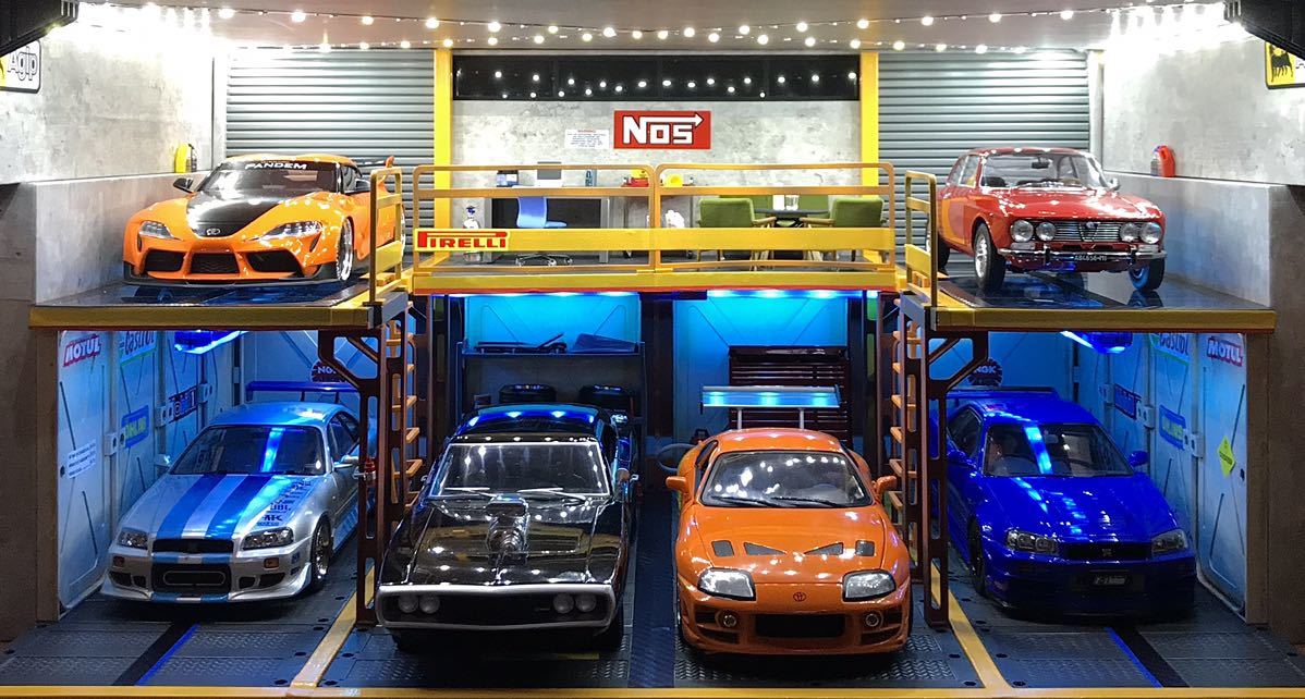 送料無料 1/18 映画 ワイルドスピード風 ガレージ 工場 駐車場 送料無料 1/18 映画 ワイルドスピード風 ガレージ 工場 駐車場