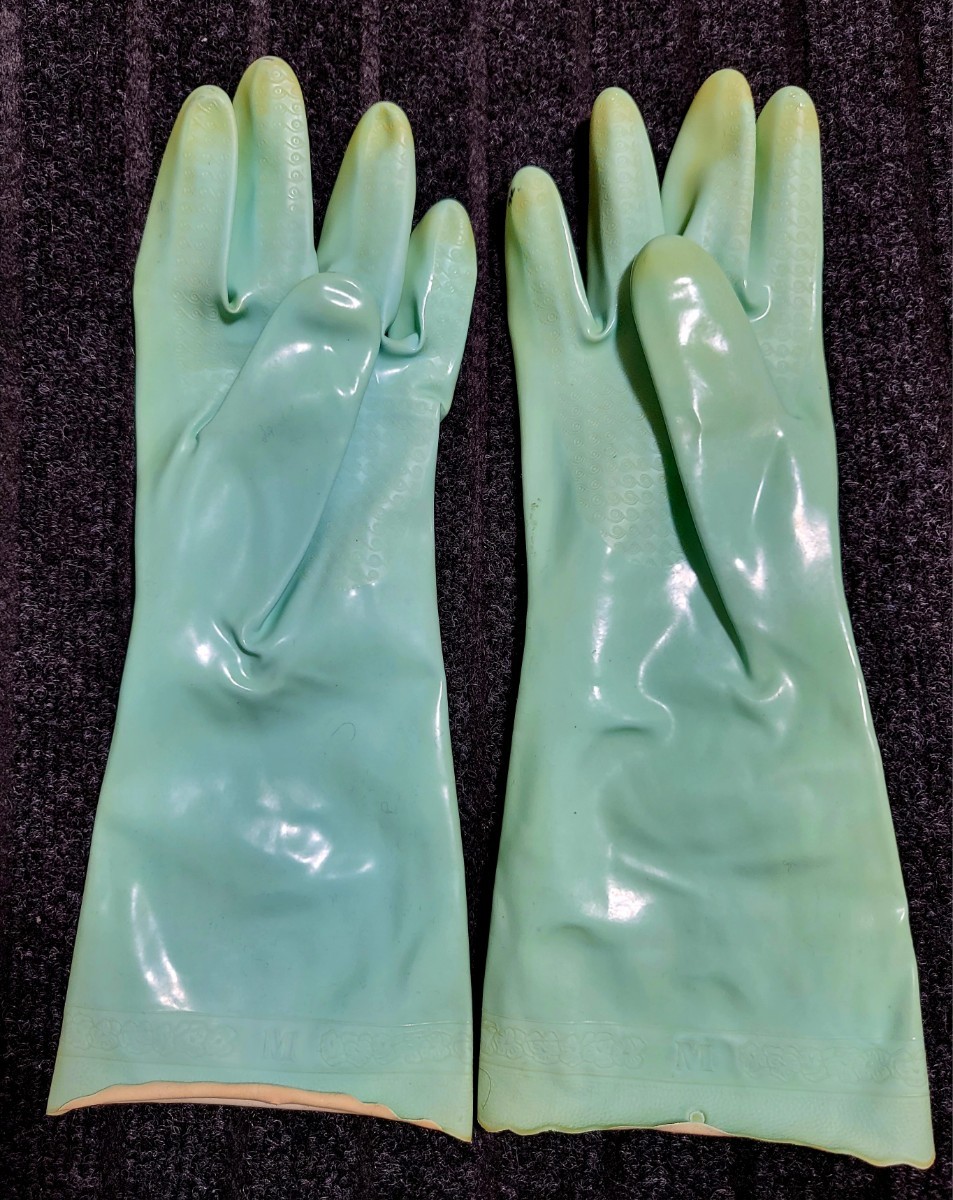 昭和レトロ エステー化学 炊事用ビニール手袋/ゴム手袋 艶有り
