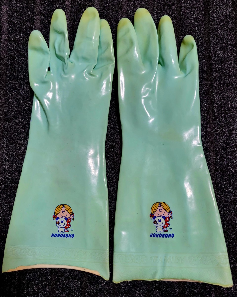 昭和レトロ エステー化学 炊事用ビニール手袋/ゴム手袋 艶有り