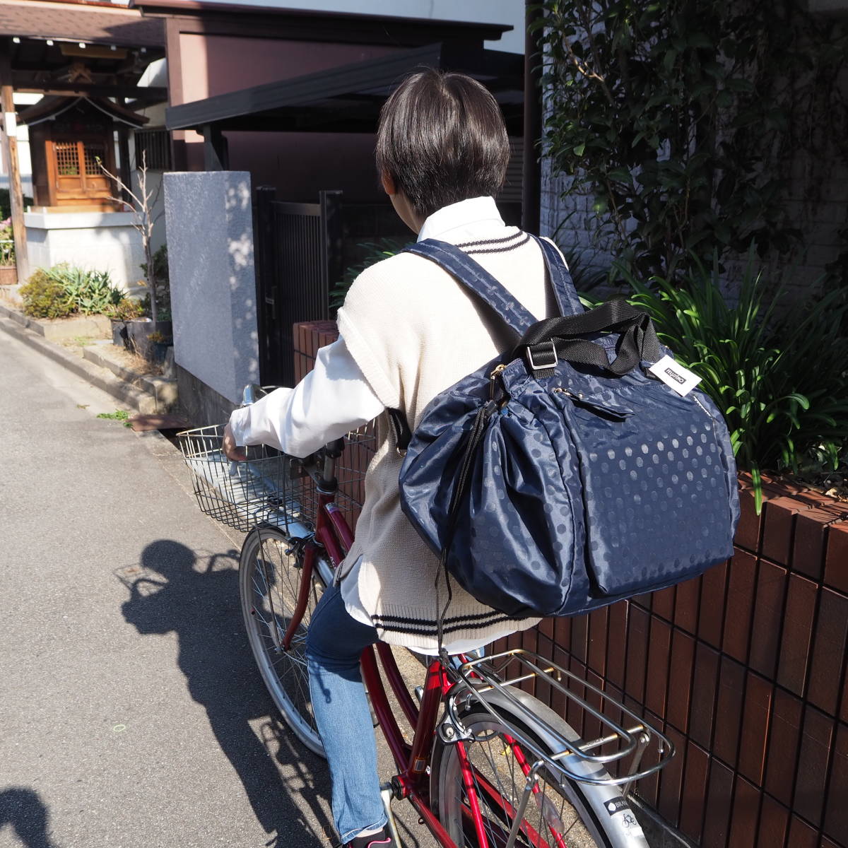  Ferrie simo* новый товар * темно-синий & хаки серый 2 -цветный набор * обычная цена 9900 иен reji корзина рюкзак точка ja карта эко-сумка reji корзина сумка 