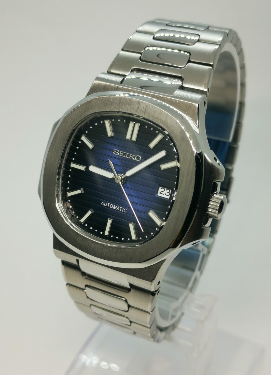 SEIKO MOD NH35 ノーチラス ブルー カスタム メンズウォッチ セイコー