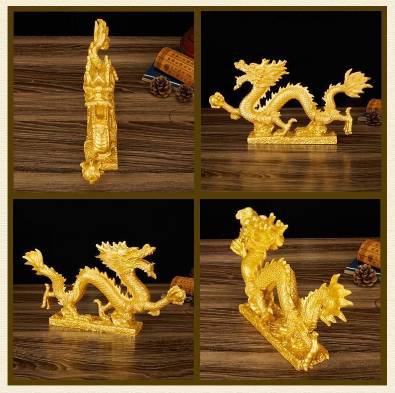 龍 置物 龍の置物 玄関 風水 竜の置物 黄金龍 ゴールド 竜 龍神様 金色