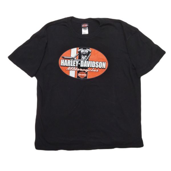 ハーレーダビッドソン 半袖Tシャツ ブラック メンズ2XL 両面 ハーレーダビッドソン 半袖Tシャツ ブラック メンズ2XL 両面
