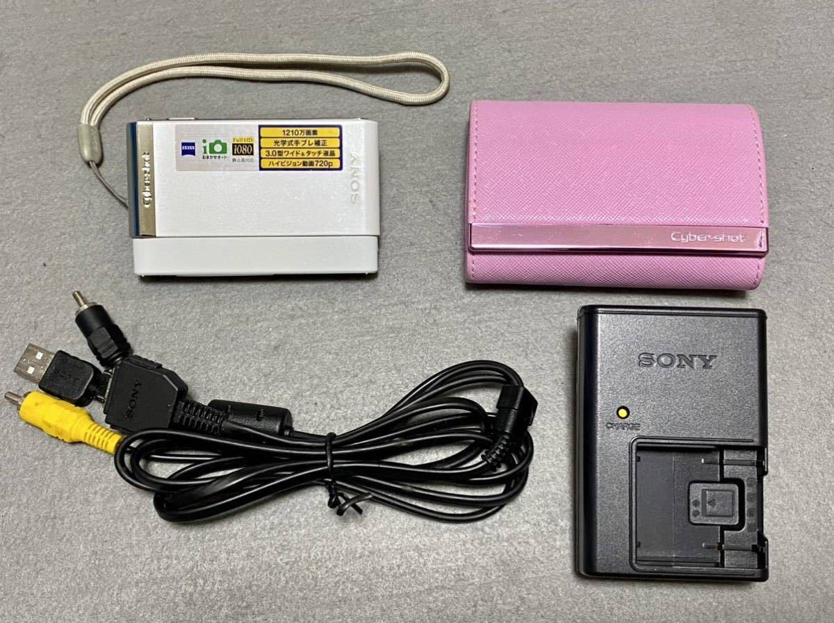 完動美品 SONY DSC-T90 MKM ホワイト 別売りケースとメモリーカード