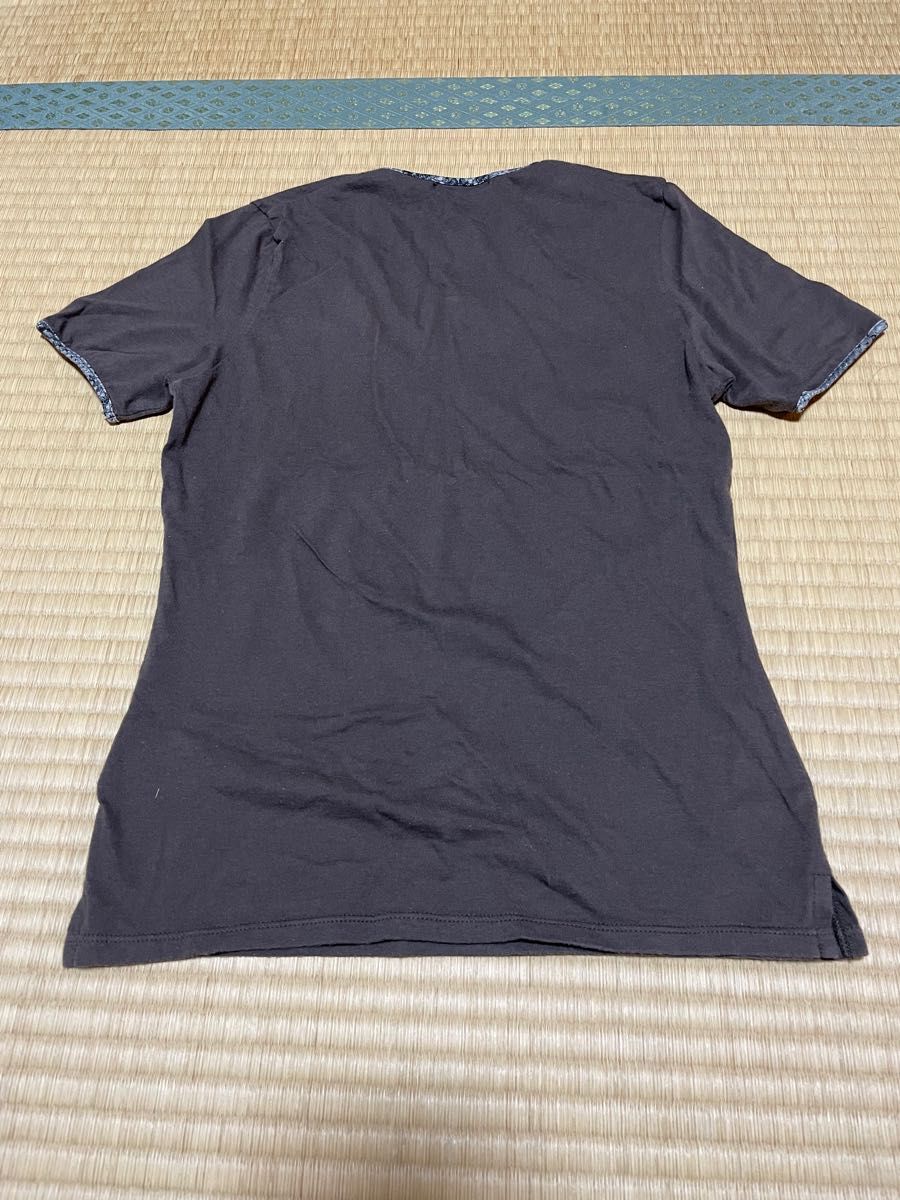 INED 半袖Tシャツ 綿100% 日本製 Ｖネック ラメ入りレディース サイズ2