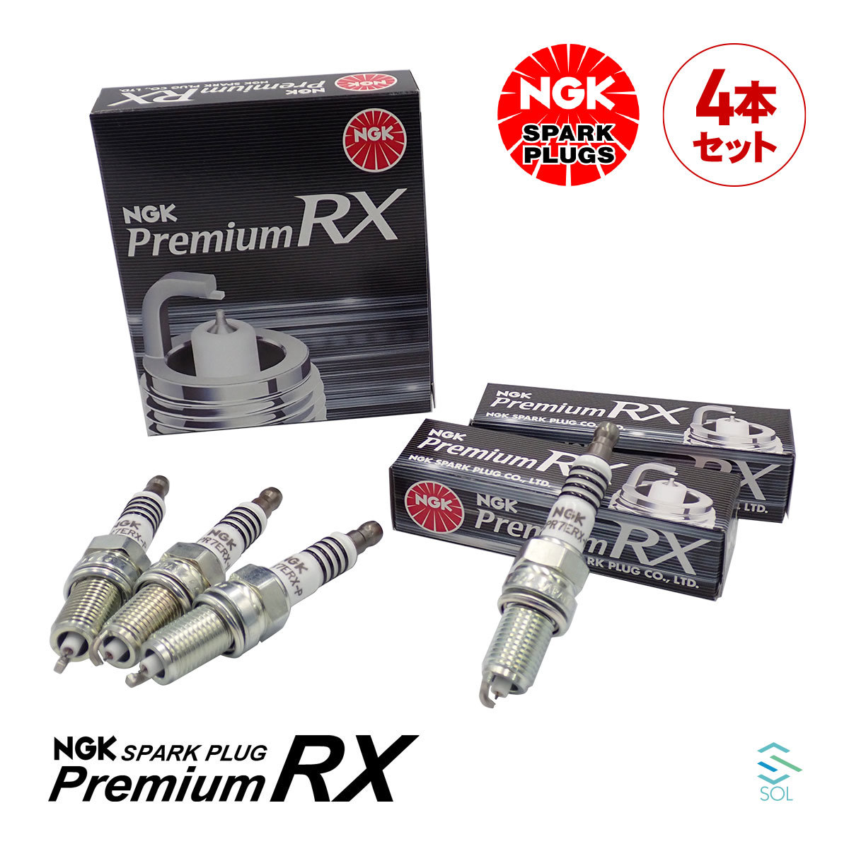 NGK スパークプラグ プレミアムRX イリジウム 4本セット 1台分 出荷締切18時 スズキ キャリィ ワゴンR DCPR7ERX-P_画像1