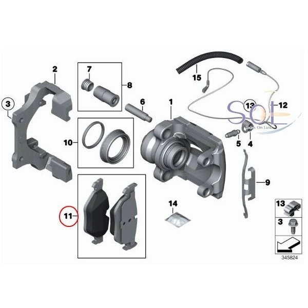 BMW E82 E87 E88 E84 X1 E90 E91 E92 リア ブレーキパッド 116i 118i 120i 130i 18i 20i 25i 28i 320i 323i 325i 34216774692 出荷締切18時_画像2