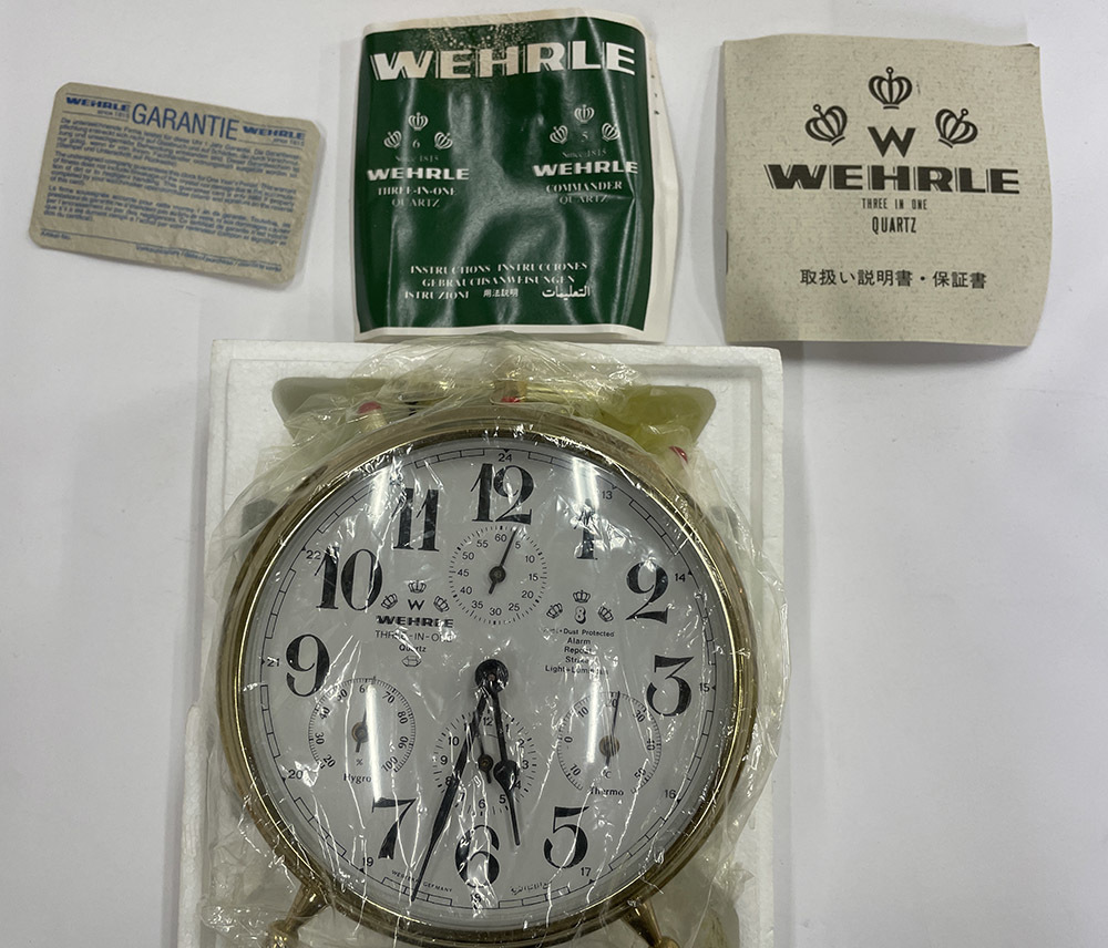 WEHRLE THREE-IN-ONE ドイツ ウエラ製 目覚まし時計 未使用 美品