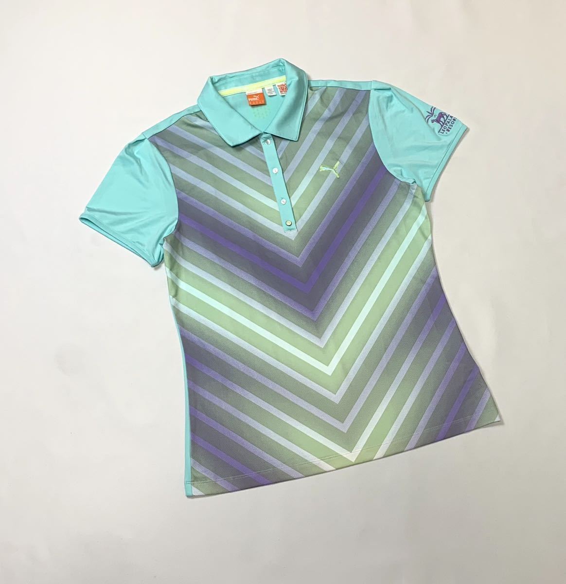 (レディース) PUMA GOLF プーマゴルフ // 半袖 刺繍 ゴルフウェア ドライ ポロシャツ (ミックス) サイズ USA M (日本サイズ L位)_画像6