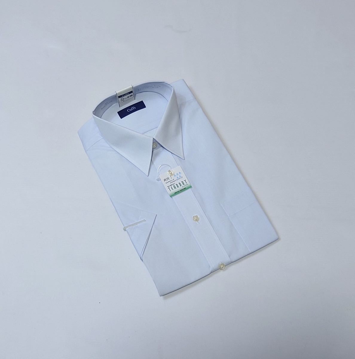(未使用) CUFFS // GRANCASA COLLECTION / 吸水 速乾 半袖 ティアドライ シャツ・ワイシャツ (白) サイズ 37-S_画像6