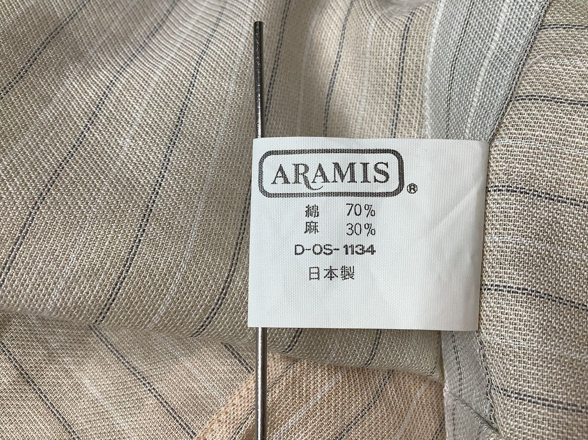(未使用) ARAMIS アラミス // 半袖 リブ衿 麻混 コットン シャツ (ペールピンク系)サイズ Lの画像7