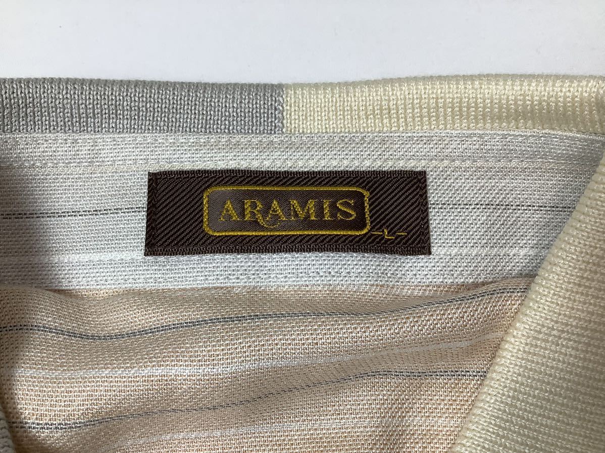 (未使用) ARAMIS アラミス // 半袖 リブ衿 麻混 コットン シャツ (ペールピンク系)サイズ Lの画像6