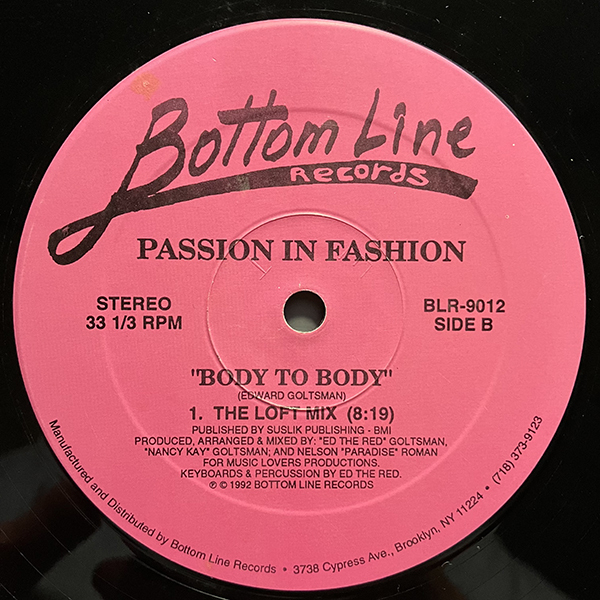 Passion In Fashion / You Make Me Wanna Make Love [Bottom Line Records BLR-9012]_画像2