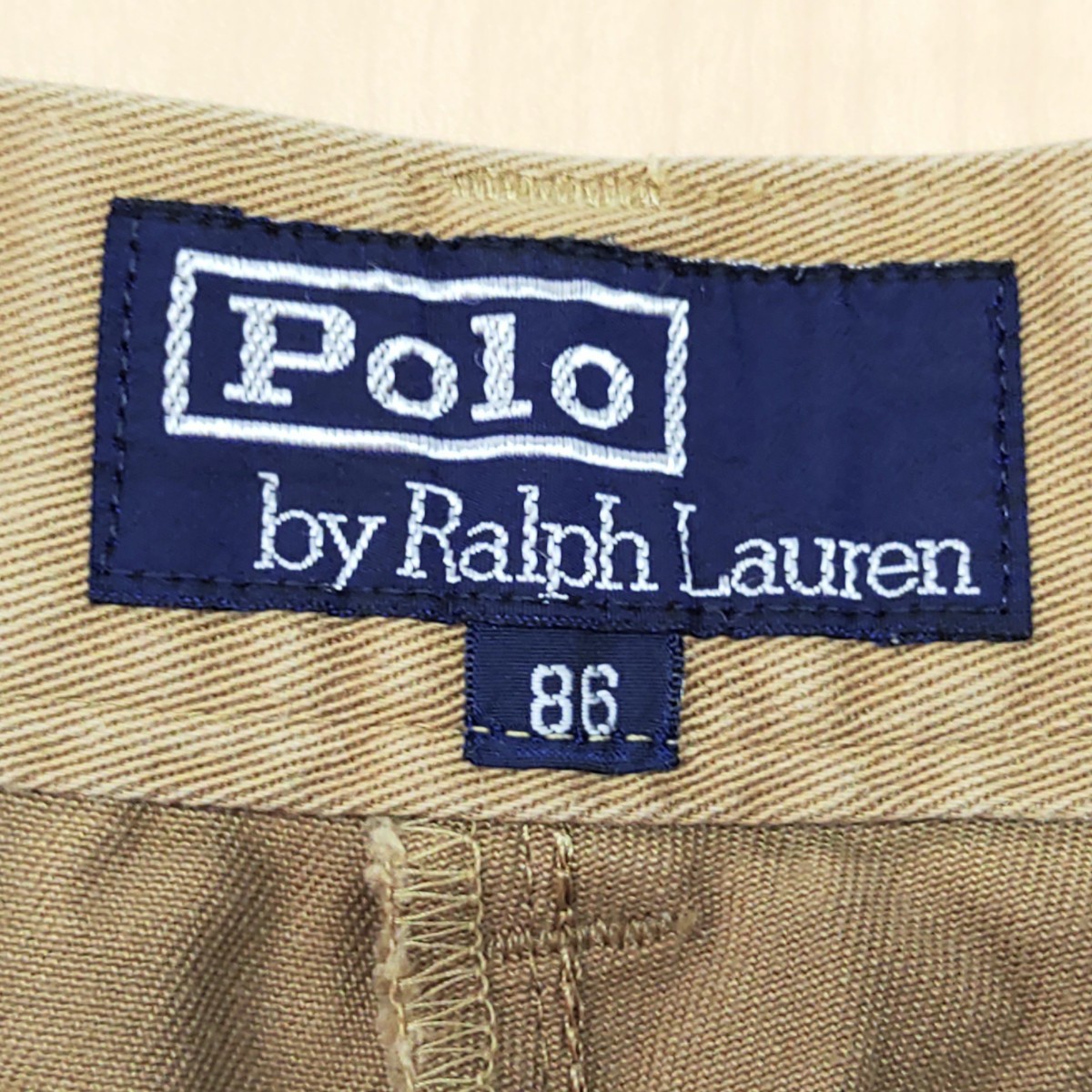 2306001 Polo Ralph Laurenポロラルフローレン ロゴタグ ツータックパンツ 樫山株式会社 黄土色系 86 チノパンツ_画像7