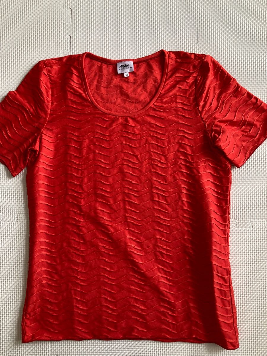 ARMAN COLLEZIONIアルマーニコレツィオーニ/朱色の半袖Tシャツ/38サイズ