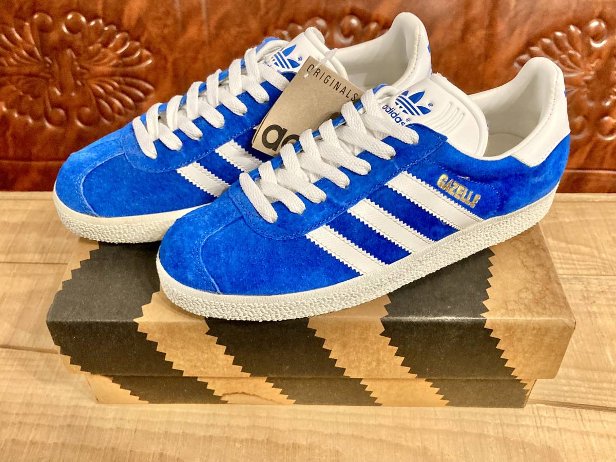 半額SALE／ 24cm 6 GAZELLE 90s!希少レア!!adidas 青/白 236