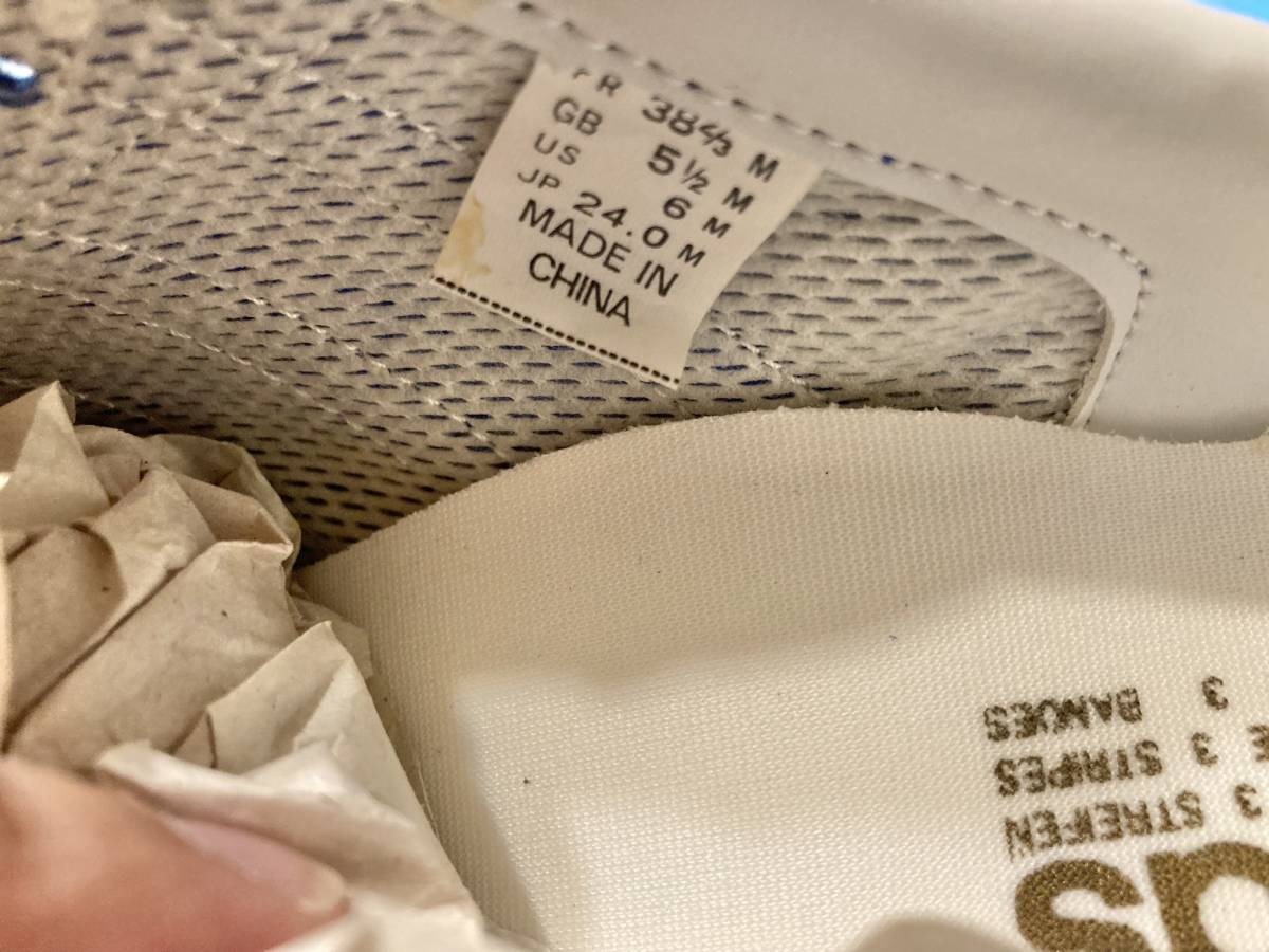 **90s! редкий редкость!!adidas GAZELLE 6 24cm синий / белый Adidas gazeru Guts re- голубой / белый неиспользуемый товар Vintage 236**
