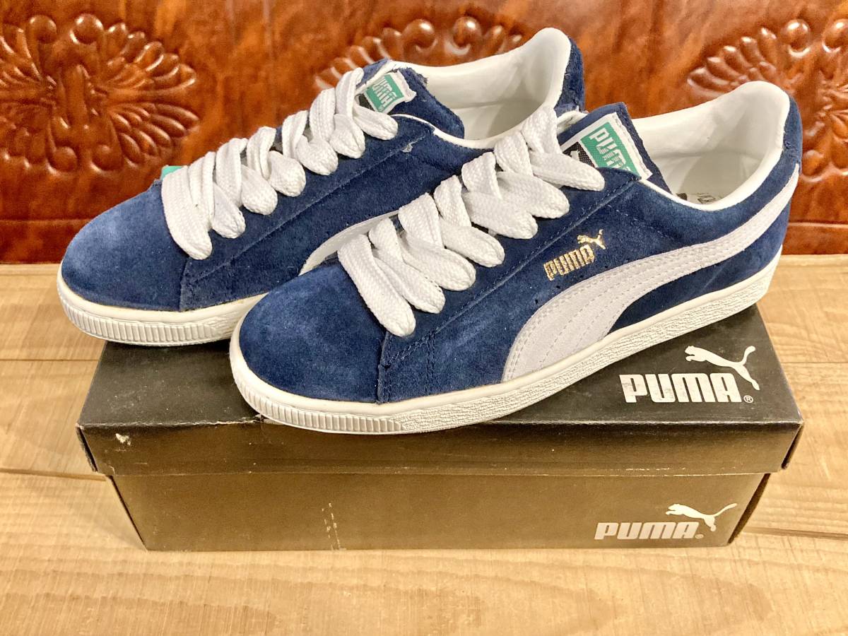 ★☆90s!希少レア!!PUMA SUEDE ネイビー 24cm ネイビー/グレー プーマ スエード 紺/白 デッドストック ビンテージ 236☆★