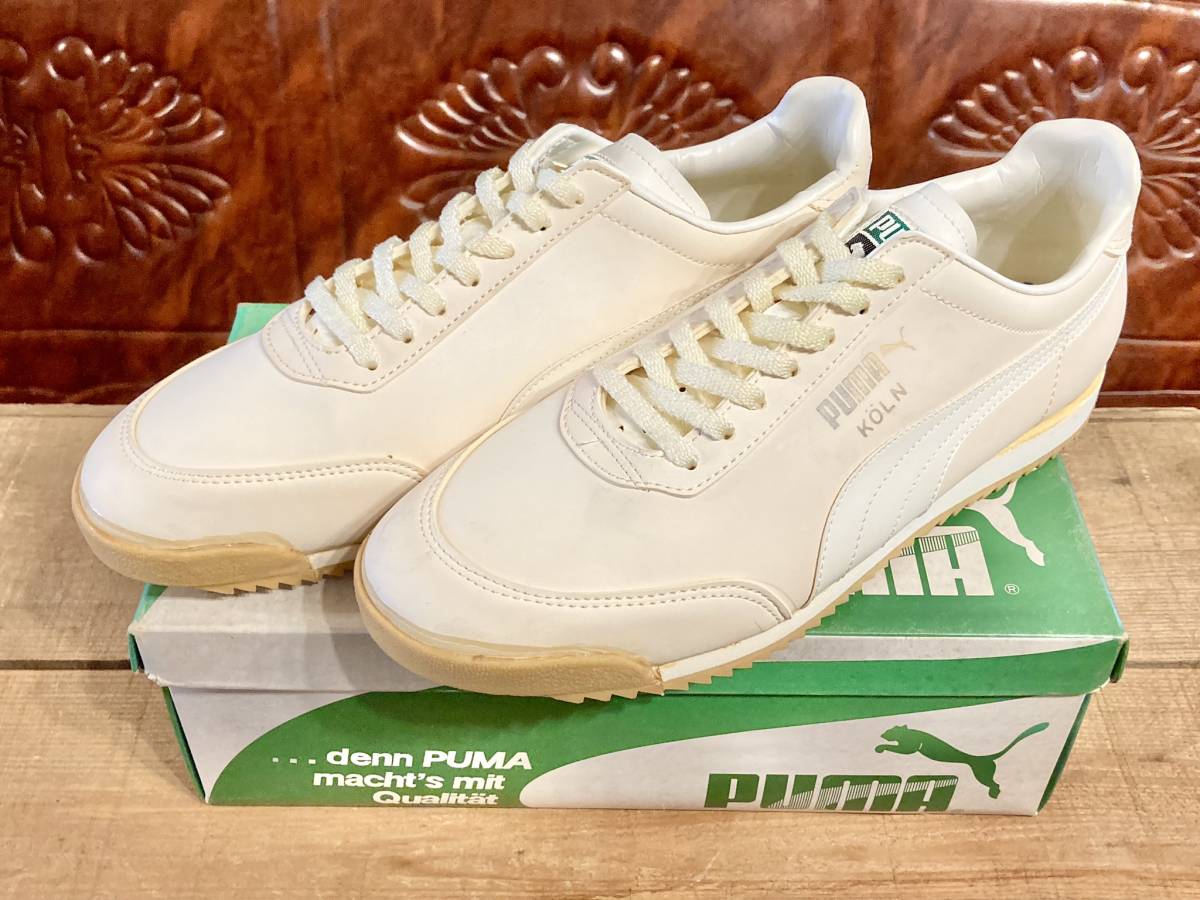 ★☆90s!希少レア!!PUMA KOLN 白 27cm 白 プーマ ケルン ベージュ ナイロン ランニング マラソン デッドストック ビンテージ 236☆★