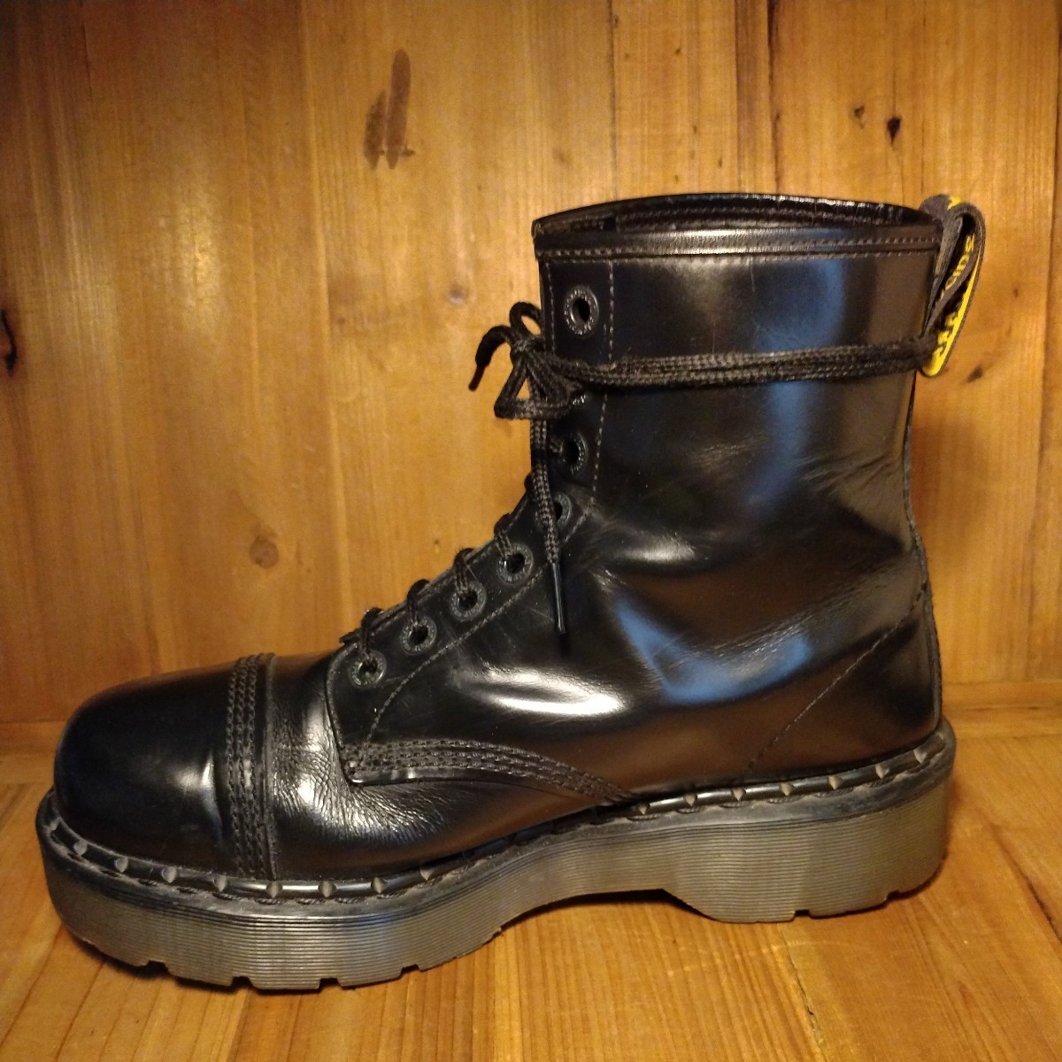 貴重 入手困難 英国製 ドクターマーチン Dr.Martens 8ホールブーツ クレイジーボム UK10 クロマニヨンズ 甲本ヒロト 真島昌利 氷室京介 黒_画像6