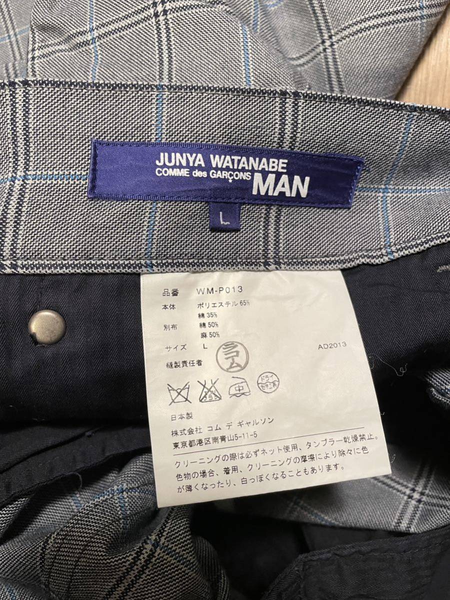 JUNYA WATANABE MAN パンツ チェック　スラックス ブラック サイズL ジュンヤマン_画像5