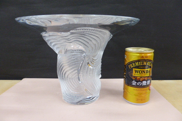 ラリック クリスタル　LALIQUE　crystal glass vase　クリスタルガラス　セルテラ　花瓶　フラワーベース　花器　H：16㎝