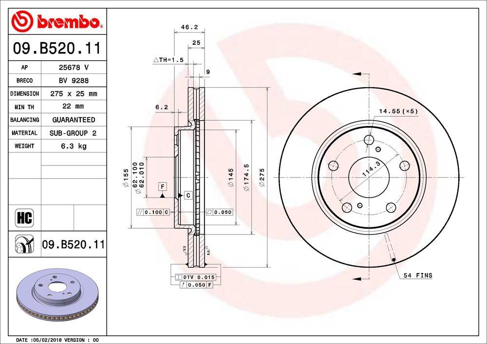 brembo ブレンボ ブレーキローター 1台分セット ノア ZWR80G ZRR85G ZRR80W ZRR85W H26.1～ GRスポーツ含む_画像3