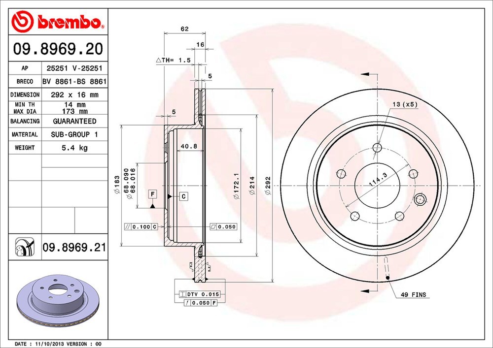 brembo ブレンボ ブレーキローター 1台分セット フェアレディZ Z33 HZ33 H14.8～H17.9 ベースグレード/バージョンT Brembo除く_画像4