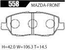 ACRE アクレ ブレーキパッド ZZC フロント用 キャリイトラック DA62T M29.9～H14.5_画像2