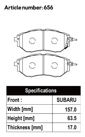 アクレ ブレーキパッド スーパーファイター 前後セット レガシィアウトバック BRM H24.5～H26.10 4WD 2.5i Sパッケージ 2.5L 標準18インチ_画像2