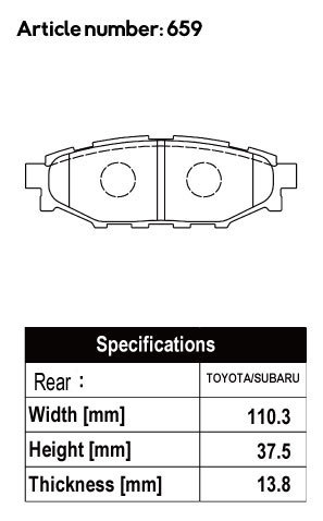 ACRE アクレ ブレーキパッド ZZC リア用 レガシィツーリングワゴン BP9 H19.9～H21.5 4WD 2.5L_画像2