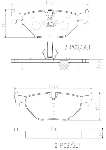 brembo ブレンボ セラミックブレーキパッド 1台分セット BMW 3シリーズ (E46) AV25 AM28 H11.11～H17.10 325i/328i ツーリング_画像3