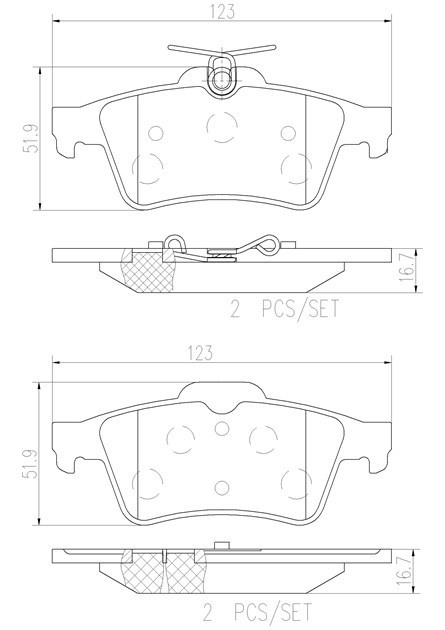 brembo ブレンボ セラミックブレーキパッド 1台分セット オペル シグナム Z02Z22L H15.12～ 2.2_画像3