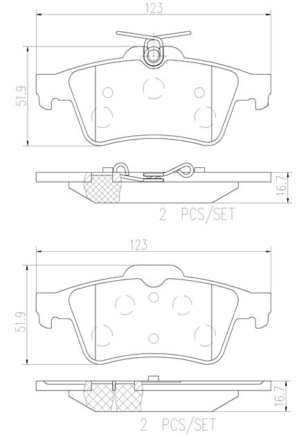 brembo ブレンボ セラミックブレーキパッド リア用 ジャガー Sタイプ J01HC J01HD H14.7～H20.4 4.2 V8 N52048～_画像2