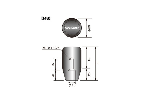 東名パワード シフトノブ ショート 70mm M8 フェアレディ S130 MT M8×1.25_画像2
