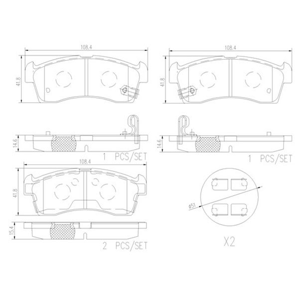 brembo ブレンボ ブラックブレーキパッド フロント用 ハスラー MR31S MR41S H26.1~ ターボ フロント:ベンチディスク_画像2