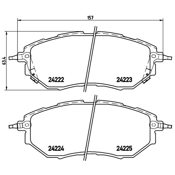 brembo ブラックブレーキパッド フロント レヴォーグ VM4 H26.6～ 1.6GT(アイサイト含む)/1.6GT-S アイサイト/1.6 STi スポーツアイサイト_画像3