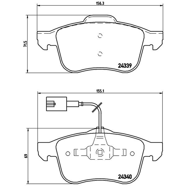 brembo ブレンボ ブラックブレーキパッド フロント用 アルファロメオ アルファ159 93922 H18.2～ 2.2 JTS ～7195450 ATE_画像3