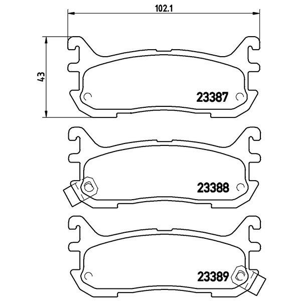 brembo ブレンボ ブラックブレーキパッド リア用 ユーノスロードスター NA8C H5.9～H10.1_画像3