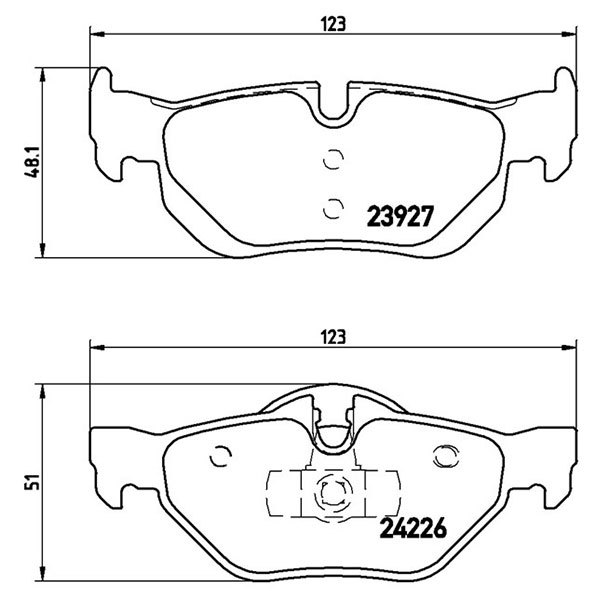 brembo ブレンボ エクストラブレーキパッド リア用 BMW 1シリーズ (E88) UL20 H20.3～H22.4 120i カブリオレ 1POT_画像2