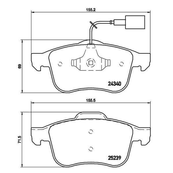 brembo ブレンボ ブラックブレーキパッド フロント用 アルファロメオ ジュリエッタ 94014 940141 H23.11～H25 ターボ 1.4L Brembo除く_画像3