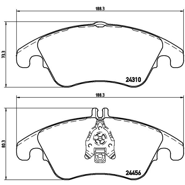 brembo ブラックパッド フロント ベンツ Eクラス (C207) 207347 H21.7～H25.8 E250 クーペ リミテッド/オプションAMGスポーツパッケージ_画像3