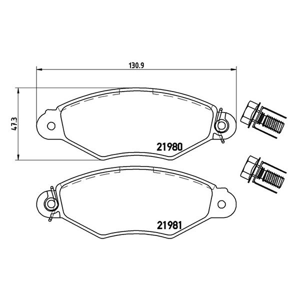 brembo ブラックブレーキパッド フロント用 プジョー 206 T14 T14A T1KFW H11.5～H19.3 4AT XT/スタイル 1.4L ～8749 ベンチディスク車_画像3