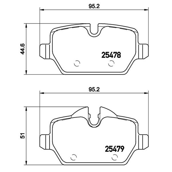 brembo ブレンボ ブラックブレーキパッド リア用 ミニ (R60) XDJCW H23.1～ ジョンクーパーワークス クロスオーバー_画像3